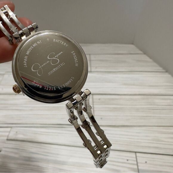 JESSICA SIMPSON RHINESTONE‎ STAR SILVER & GOLD TONE WRIST WATCH NEW IN BOX main image 8